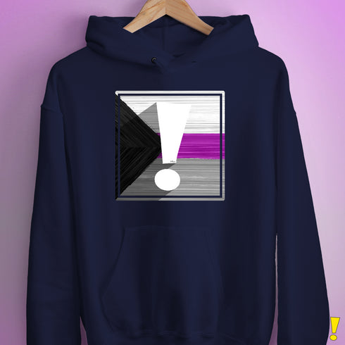 Demisexual Pride Flag Exclamation Point Hoodie - Navy